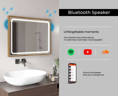 Rectangular Bathroom Mirror With LED Light FrameLine L137 #11