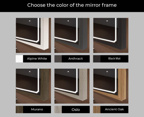 Rectangular Bathroom Mirror With LED Light FrameLine L137 #2