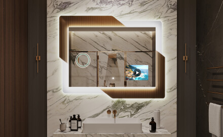 Designer Backlit LED Bathroom Mirror - Retro