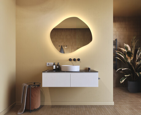 Bathroom mirror with lighting, dual color, touch switch, heating mat #9