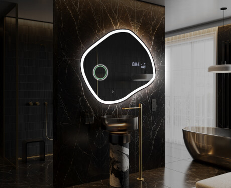 Wall asymmetrical mirror with lights LED R222 #7