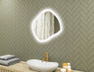 Bathroom mirror with lighting, dual-color light, touch switch, heating pad