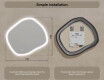 Bathroom mirror with lighting, dual-color light, touch switch, heating pad #8