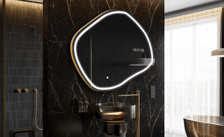 Wall asymmetrical mirror with lights LED R223