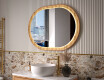 Oval mirror in an oak frame with LED lighting