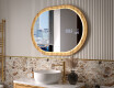 Oval mirror in an oak frame with LED lighting #9