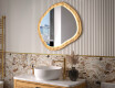 Decorative mirror in an oak frame with LED lighting