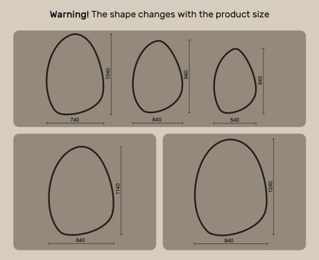 Irregular‑shaped mirror with lighting, 64×94 cm, dual color, touch switch, heating mat #10