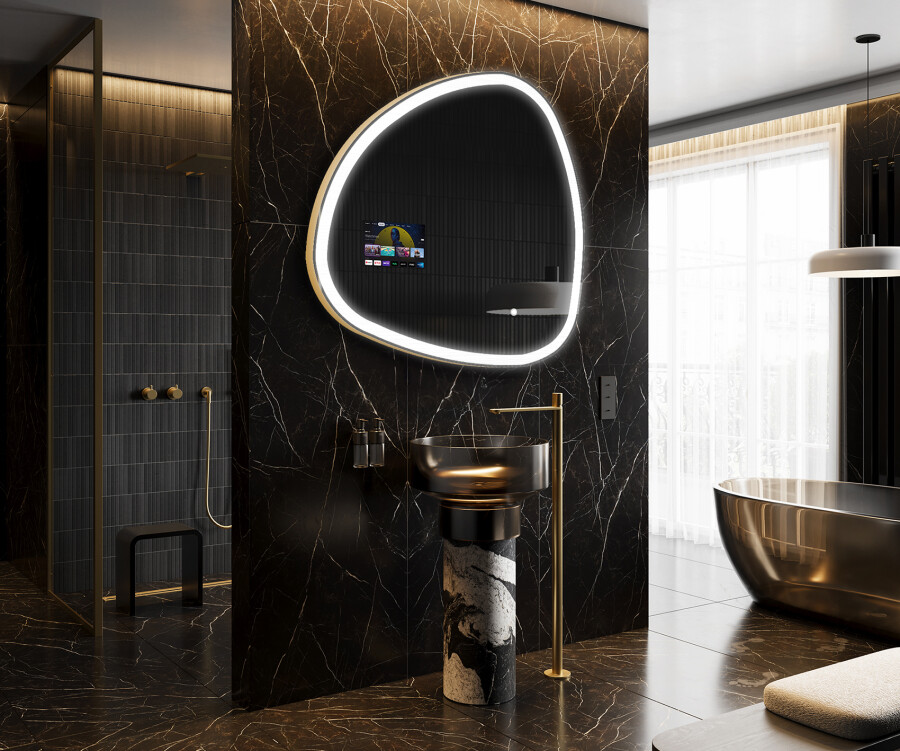 Artforma - LED Illuminated Irregular Mirorr SMART J222 Google