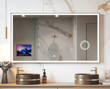 Smart LED Bathroom Mirror with Displine Apple L01 Frame