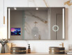 Smart Rectangular LED Bathroom Mirror with iPad Displine L02 Apple Frame
