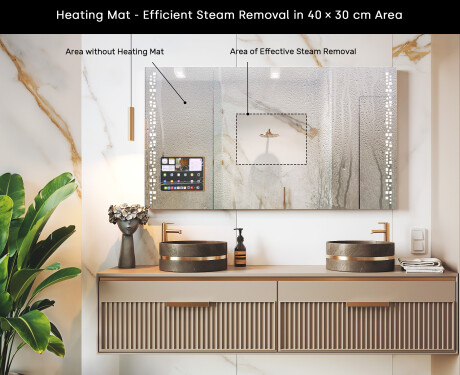 Modern LED Mirror with iPad Displine L38 Frame #7