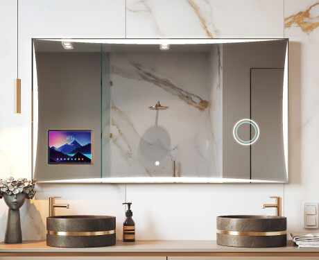 Rectangular Smart LED Apple Mirror with Displine L77 Frame