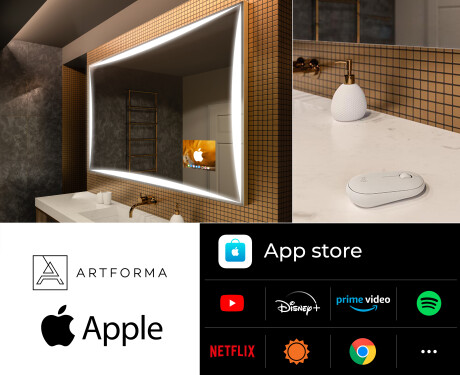 Bathroom LED Lighted Mirror SMART L77 Apple #2