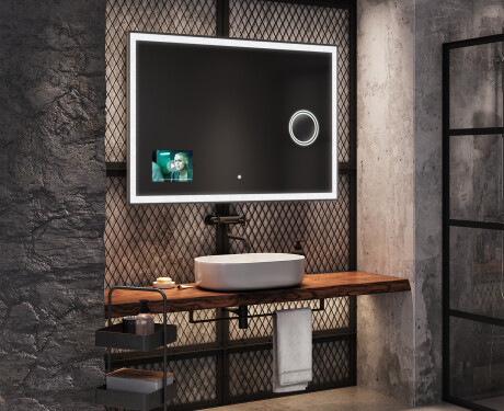 Designer Backlit LED Bathroom Smart Mirror L01 Google Series #6