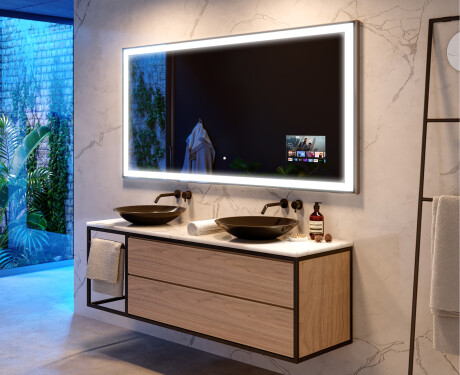 Designer Backlit LED Bathroom Smart Mirror L01 Google Series #10