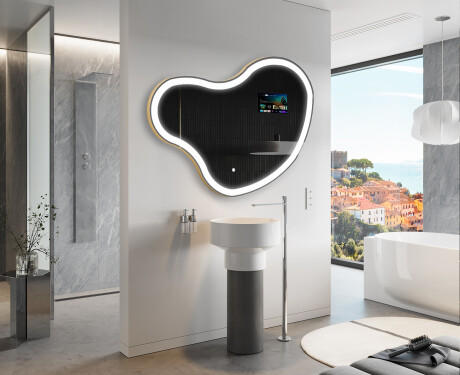 SMART Irregular Bathroom Mirror LED N222 Google #9