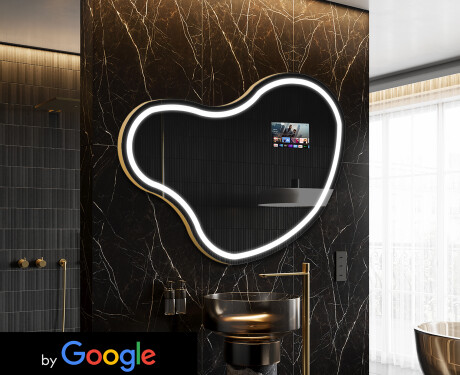 SMART Irregular Bathroom Mirror LED N223 Google