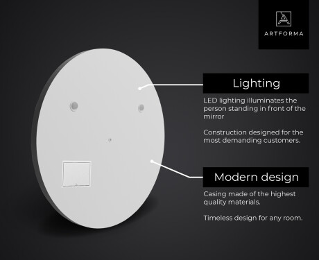 SMART Round Bathroom Mirror LED L76 Apple #2