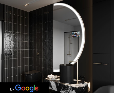 Semi-Circular Magic Mirror LED Lighted A222 Google