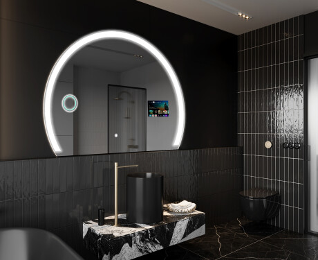 SMART Semi-Circular Bathroom Mirror LED W222 Google #8