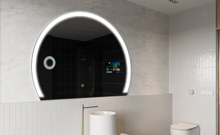 SMART Semi-Circular Bathroom Mirror LED W222 Google