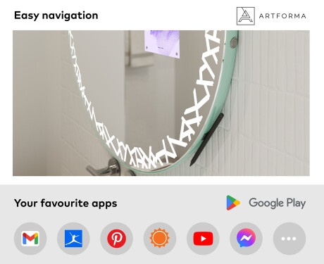 SMART Round Bathroom Mirror LED L115 Samsung #3