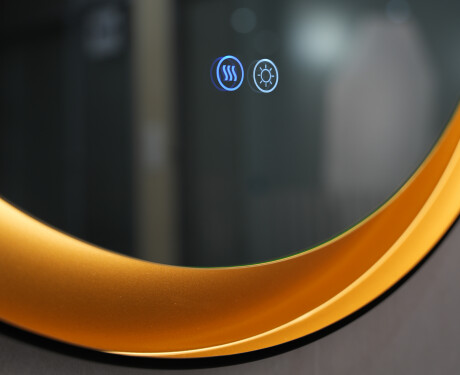 Round mirror in a metal frame with LED lighting #5