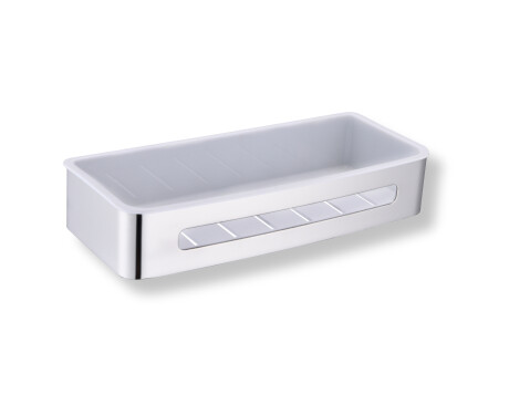 Ciseán 29x12x5.5 / cruach snasta / ionsáite plaisteach bán