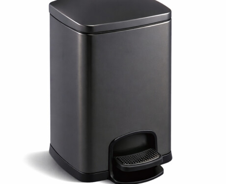Bosca bruscair cosánach préimhe dronuilleogach, 20 L, dúnadh bog / dubh neamhlonrach