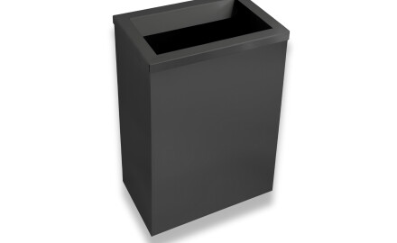 Bin 50 lítear, clúdach le síneadh dramhaíola / dubh mat cruach dhosmálta