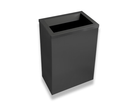 Bin 50 lítear, clúdach le síneadh dramhaíola / dubh mat cruach dhosmálta