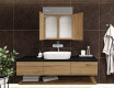 Bathroom cabinet with LED mirror L02 Emily 66.5 x 72 cm in Oslo Oak color #8
