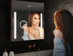 Bathroom cabinet with LED mirror L02 Emily 66.5 x 72 cm in Oslo Oak color #9