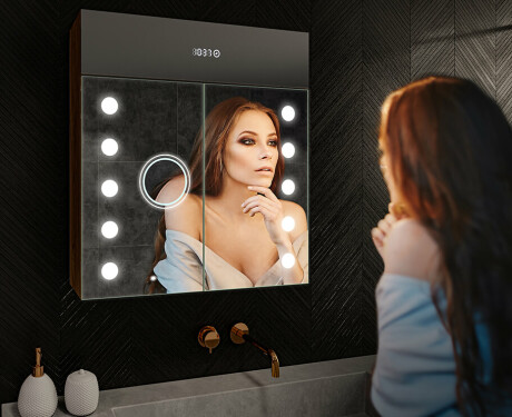 LED Illuminated Mirror Cabinet - L06 Emily 66,5 x 72cm #9