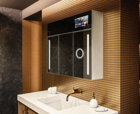 Smart LED Illuminated Mirror Cabinet - L02 Sarah 100 x 72cm #1