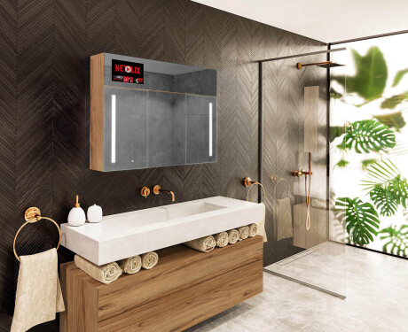Smart LED Illuminated Mirror Cabinet - L02 Sarah 100 x 72cm #7