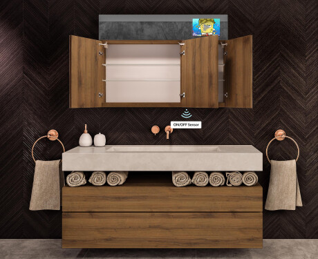 Smart LED Illuminated Mirror Cabinet - L27 Sarah 100 x 72cm #9