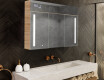 Wall-mounted bathroom cabinet with LED mirror L02 Emily 100 x 72 cm in San Marino color
