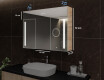 Wall-mounted bathroom cabinet with LED mirror L02 Emily 100 x 72 cm in San Marino color #10