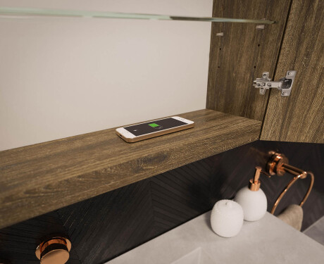 Wall-mounted bathroom cabinet with LED mirror L02 Emily 100 x 72 cm in San Marino color #12