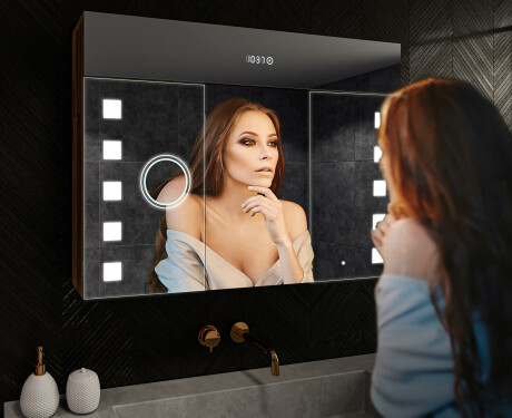 LED Illuminated Mirror Cabinet - L03 Emily 100 x 72cm #9
