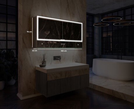 LED Bathroom Cabinet Lily - 2-door 100 x 72,5cm #2