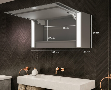 LED Illuminated Mirror Cabinet Sofia 100 x 50cm #2
