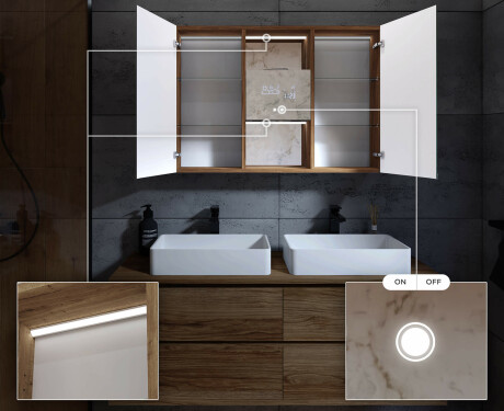 Bathroom LED Cabinet - Lisa 100 x 70cm #6
