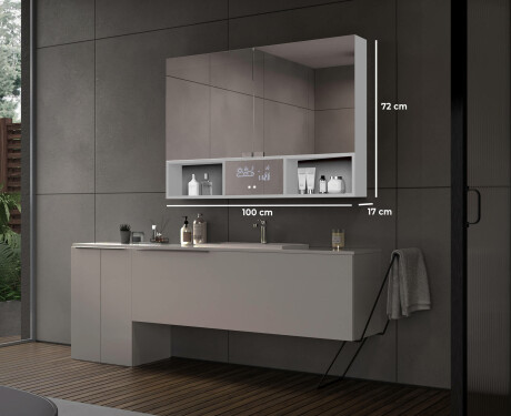 LED Bathroom Cabinet Emma - 2-door 100 x 72cm #2