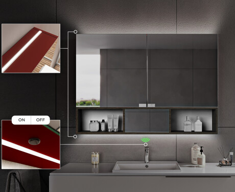 LED Bathroom Cabinet Emma - 2-door 100 x 72cm #7