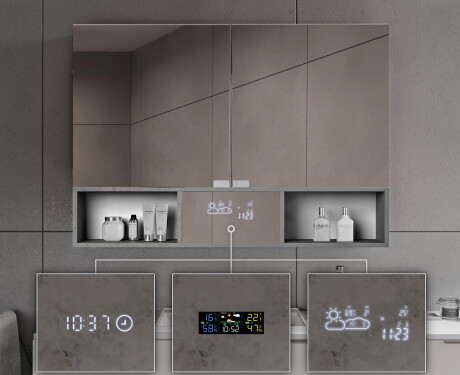 LED Bathroom Cabinet Emma - 2-door 100 x 72cm #8