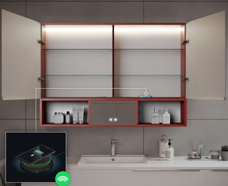 LED Bathroom Cabinet Emma - 2-door 100 x 72cm #9