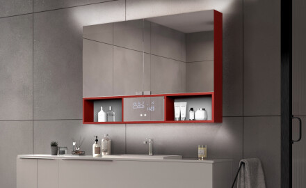 LED Bathroom Cabinet Emma - 2-door 100 x 72cm